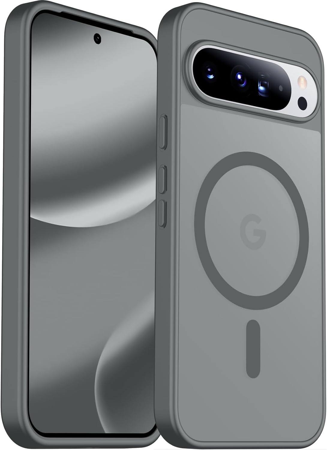 Funda magnética para Google Pixel 10/Pixel 10 Pro, protección contra caídas de grado militar, delgada, translúcida, mate, a prueba de golpes y antihuellas, para Pixel 10/10 Pro, color negro
