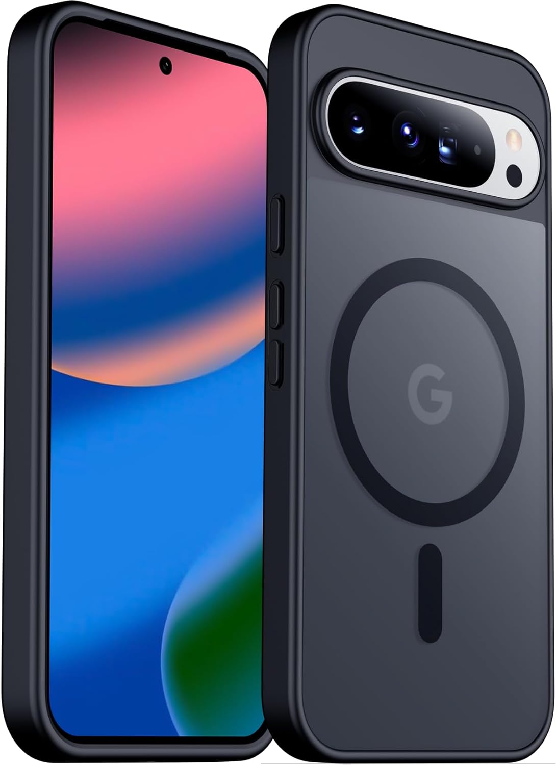 Funda magnética para Google Pixel 10/Pixel 10 Pro, protección contra caídas de grado militar, delgada, translúcida, mate, a prueba de golpes y antihuellas, para Pixel 10/10 Pro, color negro